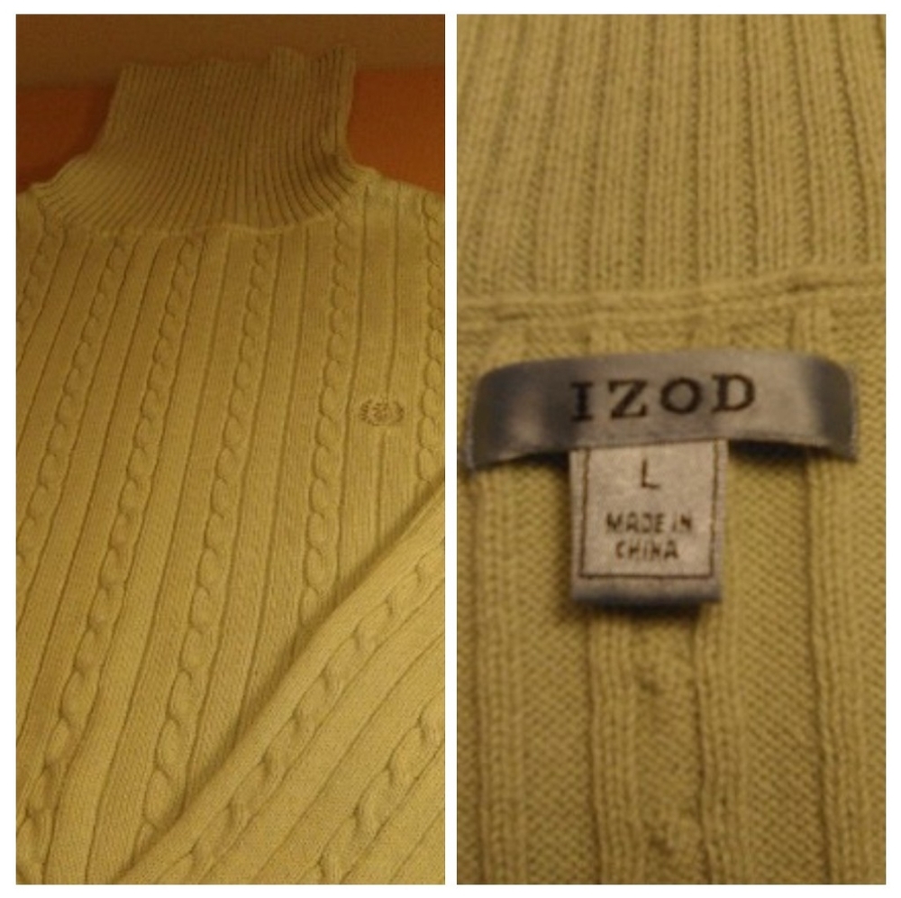 Izod Light Green Turtleneck Sweater
